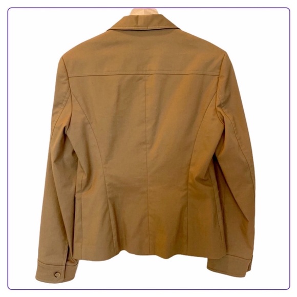 Vintage late 90s BCBG Max Azria tan button front Jacket lined stretch women’s 2 - Picture 4 of 7
